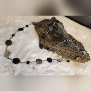 NWT Lia Sophia Long Flat Moonstone Beaded Necklace